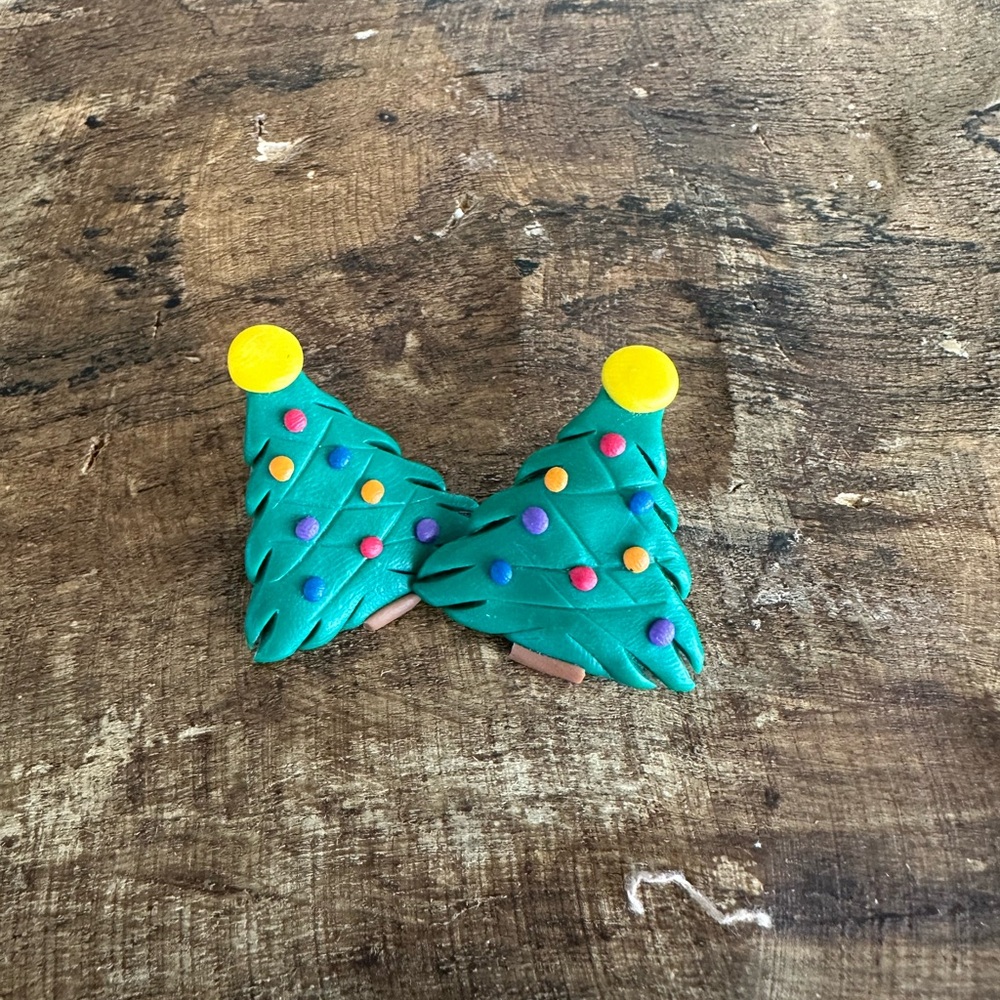 Festive Green Christmas Tree Pierced Earrings